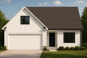 Craftsman Home Plan with Open Floor Layout 1.5 Story CAD Design