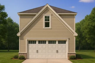 Stylish Garage Home Plan with Living Space and CAD Designs