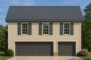 Custom Garage with Living Space – Functional CAD Floor Plan