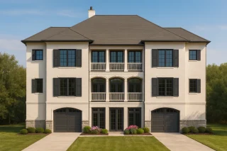 Luxury Home Plan with Oversized Garage, CAD Files & Vaulted Blueprint Design