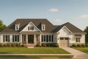 2-Story House Plan with Vaulted Ceilings and CAD Designs