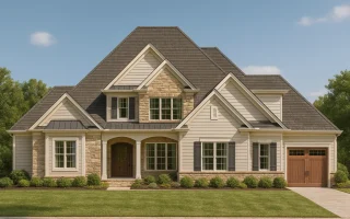 Plan  16-1173 - Aster Pointe Residence  | New American - 5-Bed, 5-Bath, 3,869 SF