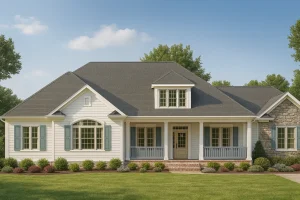 Elegant 4-Bedroom House Plan with French Country Charm