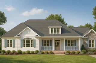 Elegant 4-Bedroom House Plan with French Country Charm