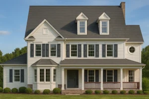 Colonial Revival Home Plan with Full Blueprint and CAD Design