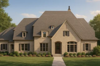 Split Garage House Plans 4 Spacious 2-Story House Plan with French Country Design