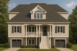 Custom Beach House Plan with Open Floor Plan and 3 Bedrooms