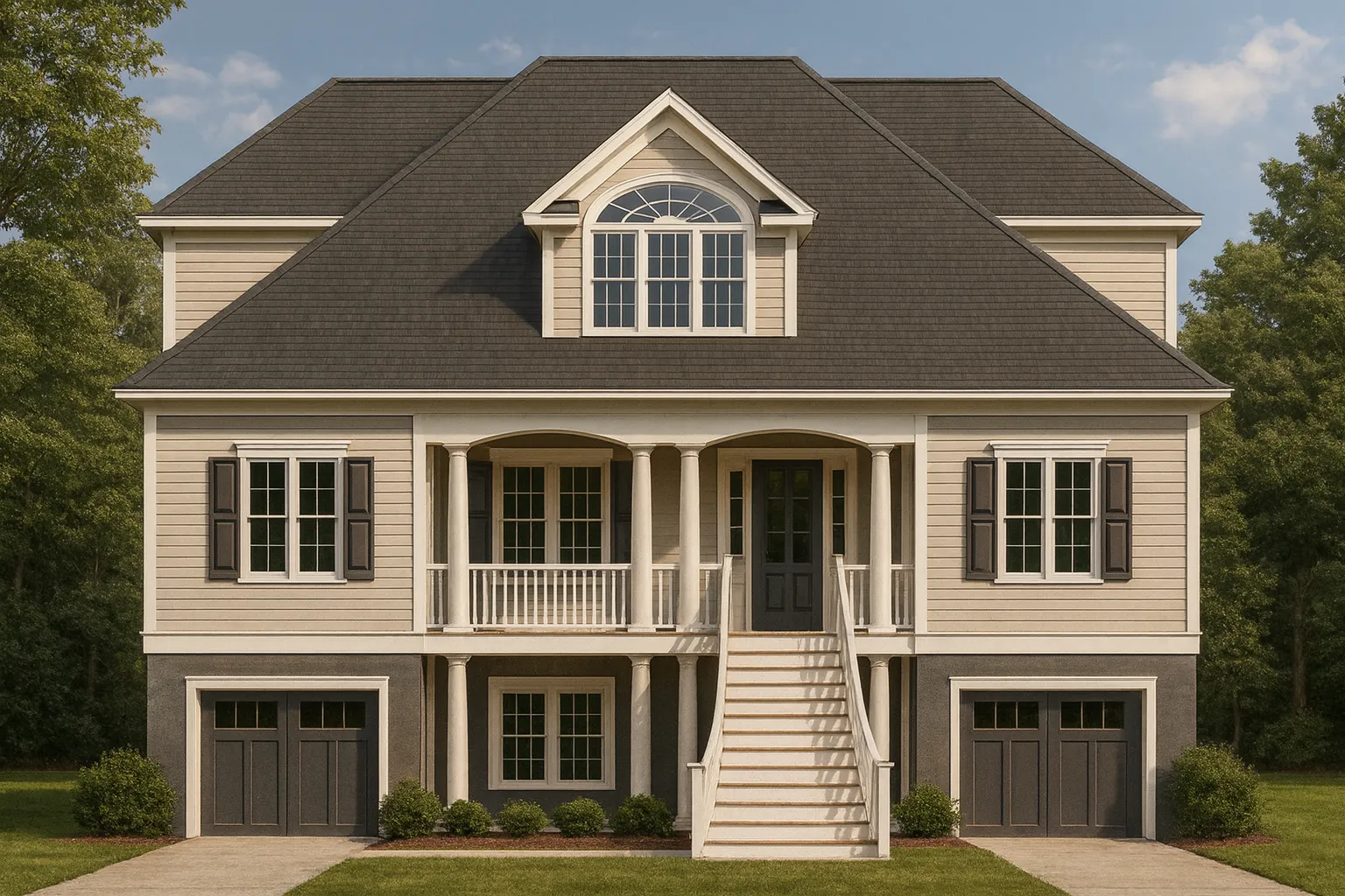 Custom Beach House Plan with Open Floor Plan and 3 Bedrooms