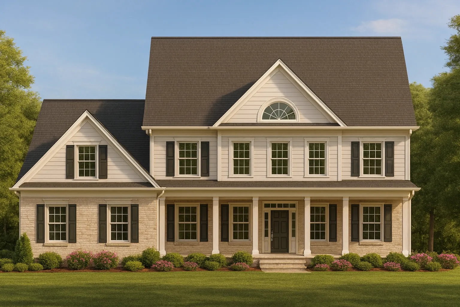 Colonial Revival Home Plan with 2 Stories, 4 Bedrooms & CAD Floor Plans