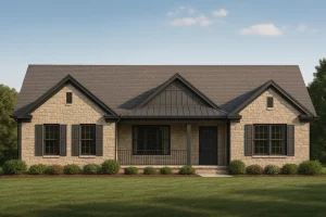 Traditional Home Plan with CAD Blueprint and Open Floor Design