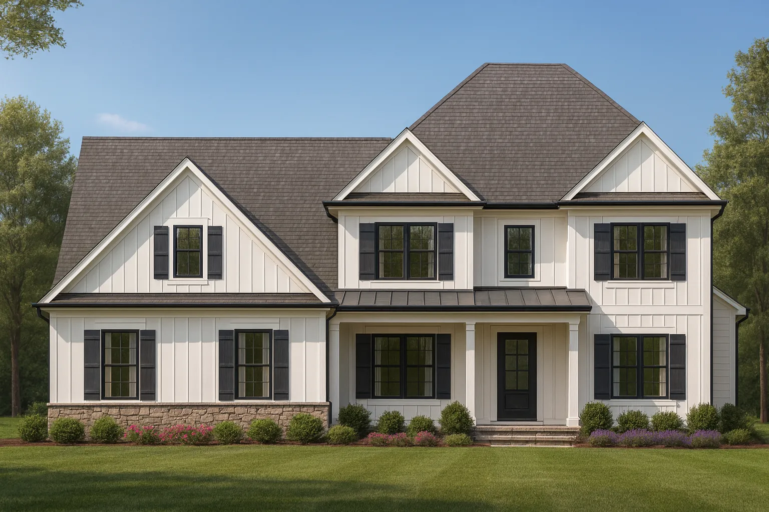 Elegant 2-Story Craftsman Home Plan with 4 Bedrooms & Screened Porch