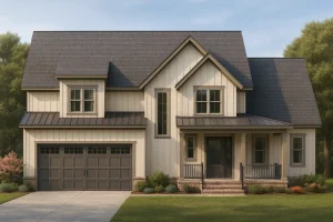 Modern Craftsman Home Plan with 4 Bedrooms & Vaulted Ceilings