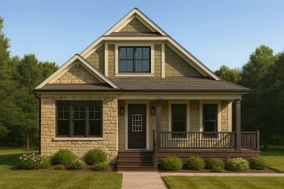 Charming Cottage-Style House Plan with Detached Garage and Open Layout