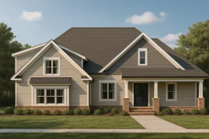 Modern Craftsman Home Plan with 1.5 Floors, Vaulted Ceilings & Bonus Room