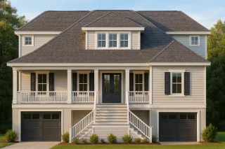 Modern Coastal Home Plan with CAD-Designed Architectural Floors