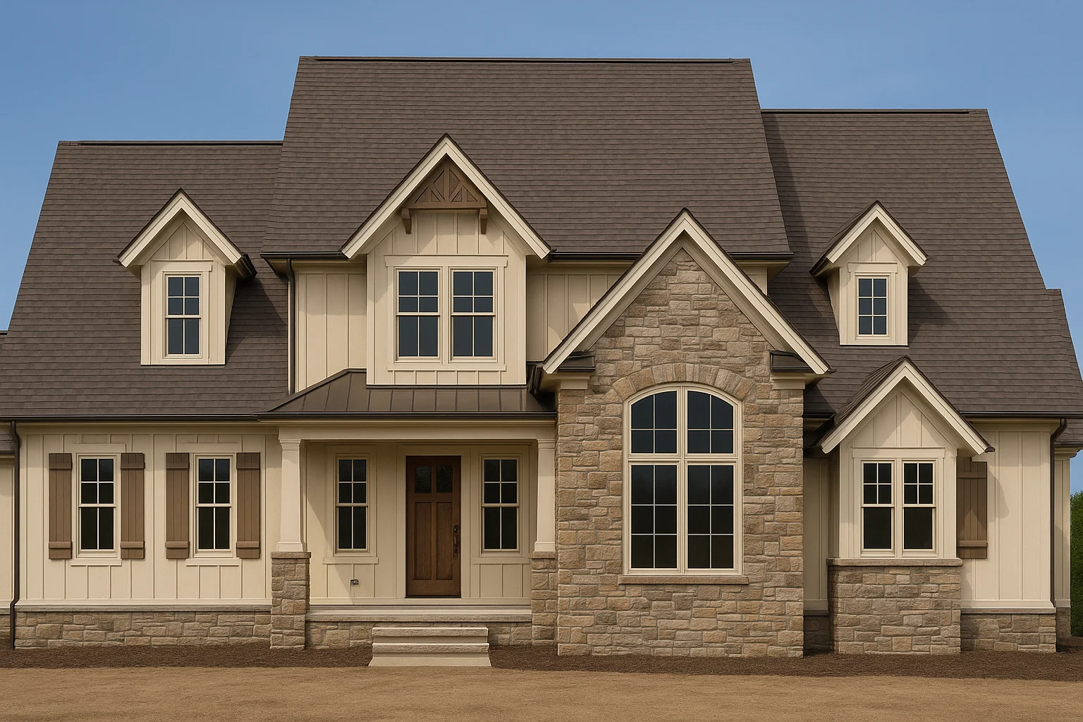 10-1400 HOUSE PLAN - Modern Farmhouse Plan – 3 Beds, 3.5 Baths, 3,134 Sq Ft 1 Craftsman Home Plan with Open Floor Layout & Vaulted Ceilings