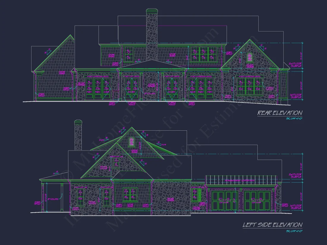 Colonial Craftsman Home Plan with 2 Stories & Classic Style