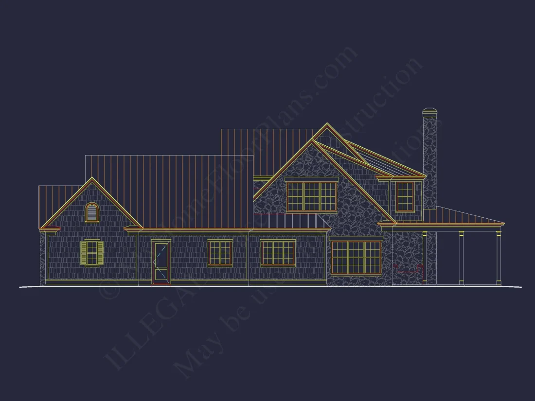 Colonial Craftsman Home Plan with 2 Stories & Classic Style