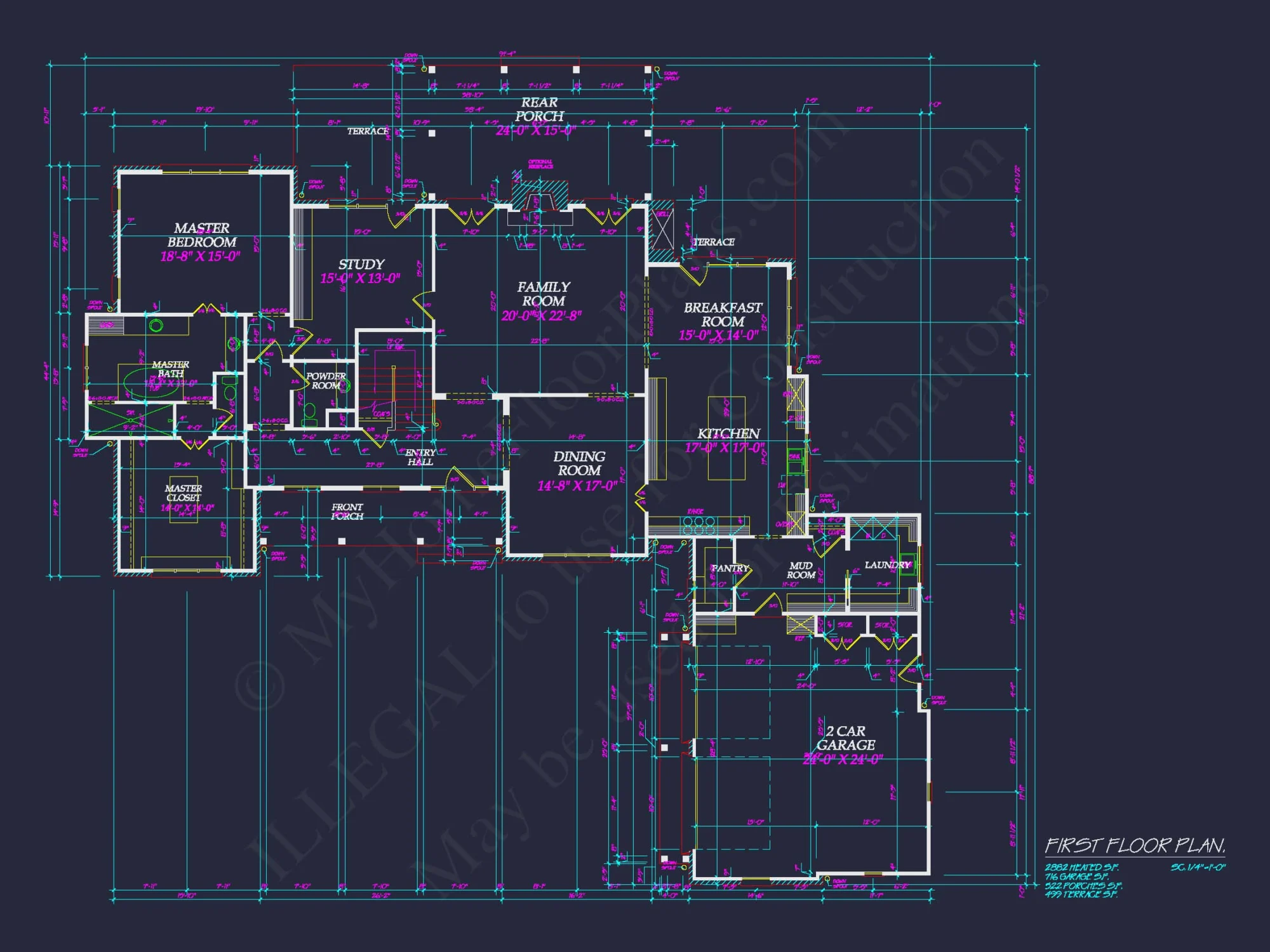 Colonial Craftsman Home Plan with 2 Stories & Classic Style