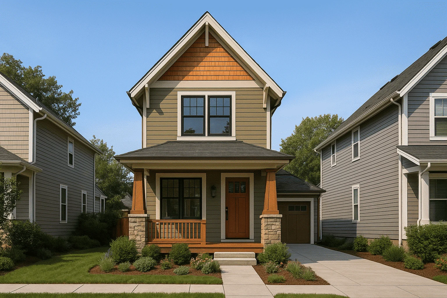 Narrow Craftsman House