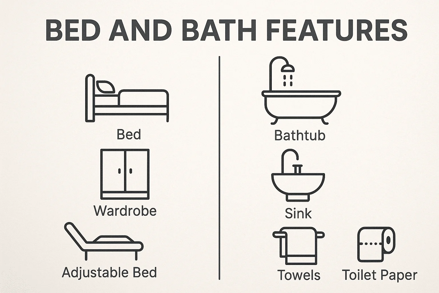 Bed and Bath Features