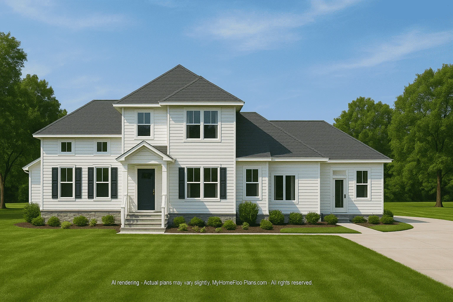 13-1199 HOUSE PLAN - Elegant House Plan with Floor Plan and CAD Architectural Designs 2 Elegant 2-Story House Plan with Craftsman-Inspired Architecture