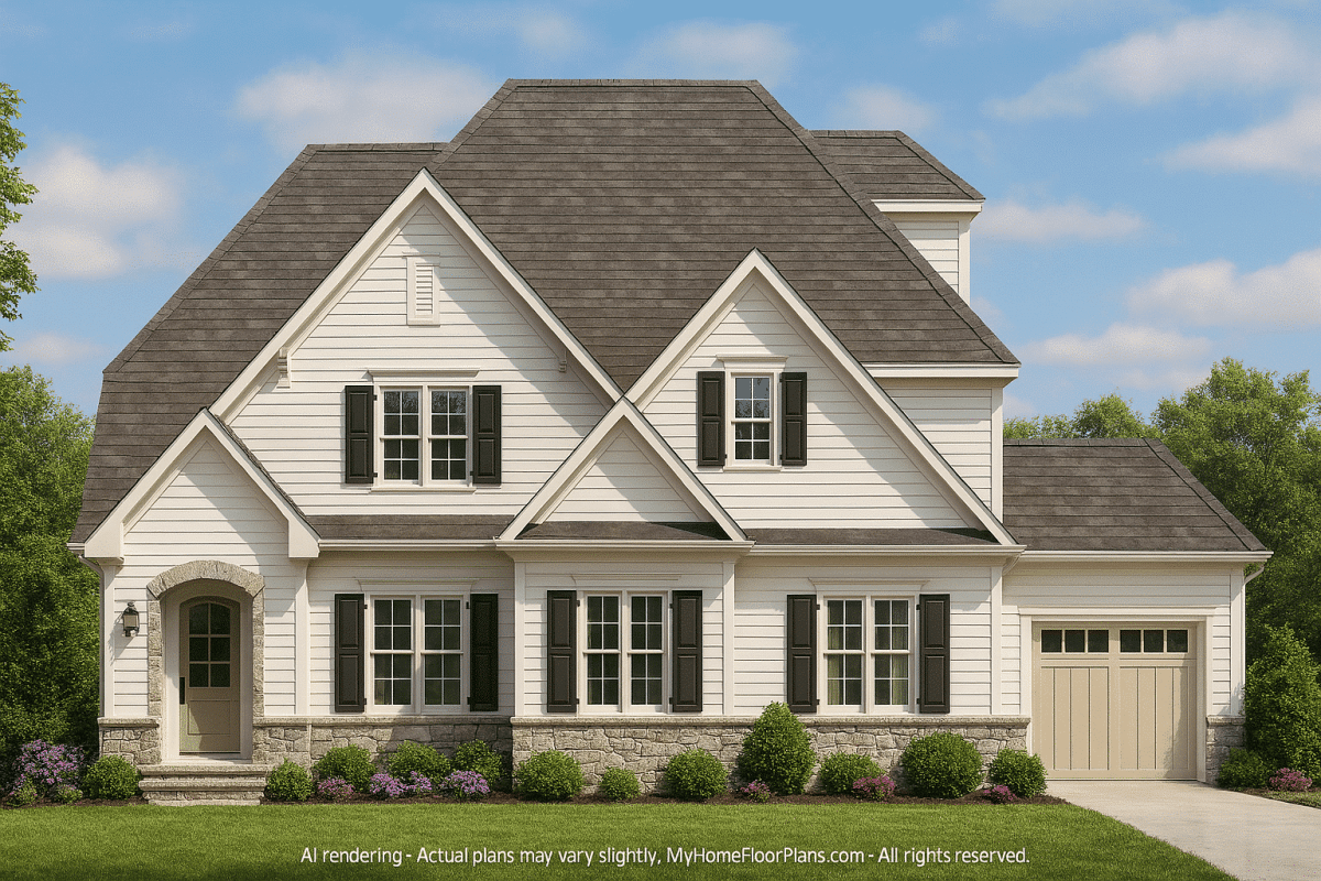Elegant 2.5-Story House Plan with Open Layout & Timeless Design