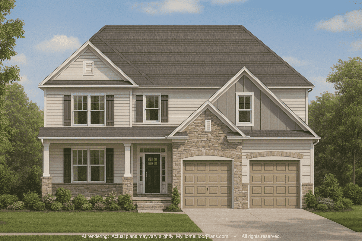 Modern 2-Story House Plan with 4 Bedrooms & CAD Blueprints