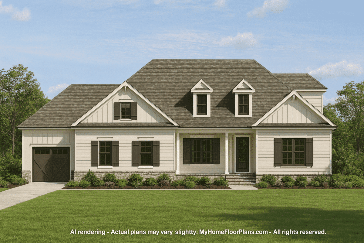 Elegant 4-Bedroom House Plan with Traditional Craftsman Charm