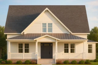 Modern 2-Story Beach House Plan with Golf Cart Garage