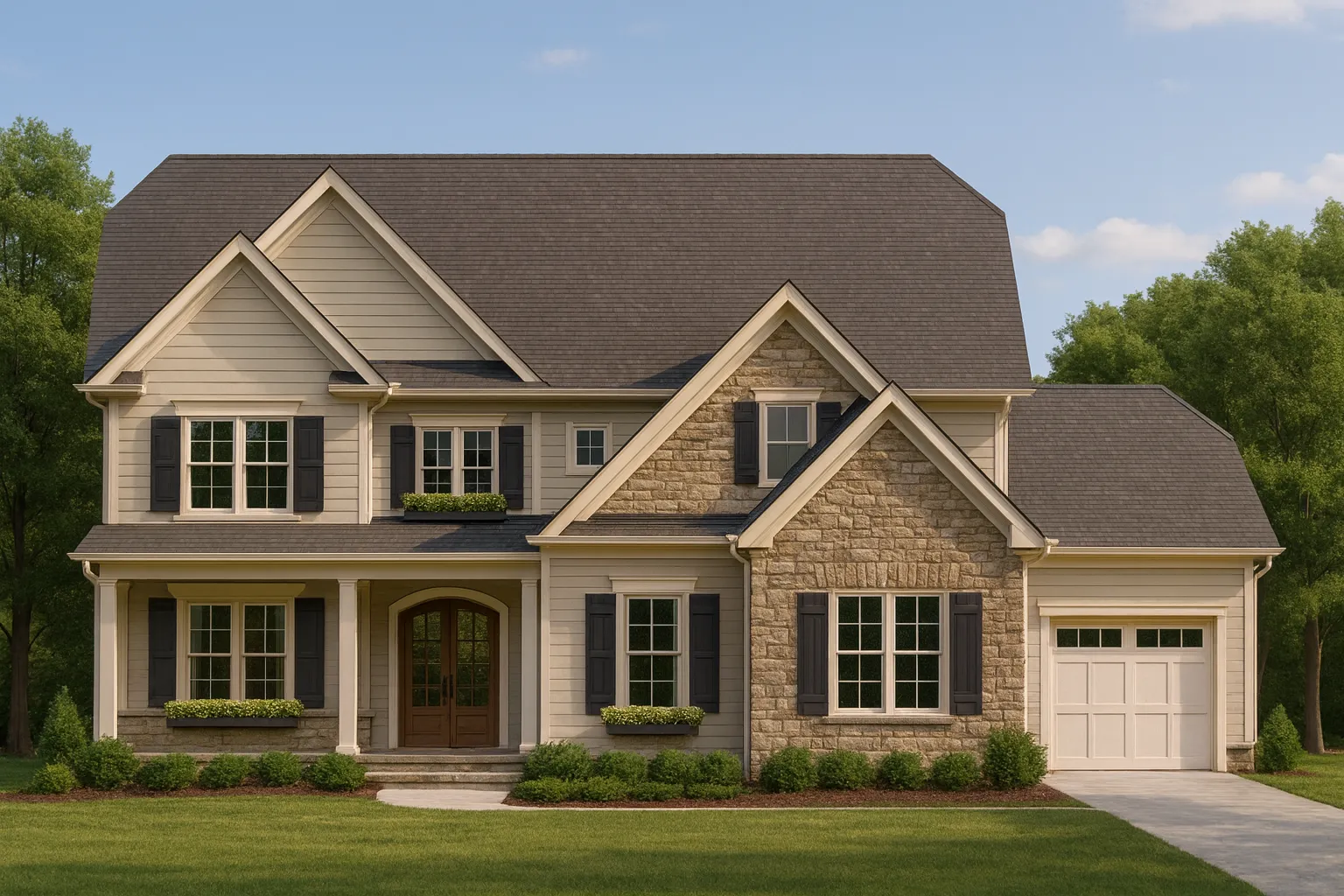 3-Story Traditional House Plan with 5 Bedrooms & Luxurious Design