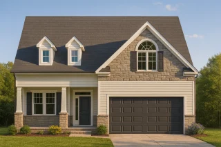 Modern Craftsman Home Design – 5 Bed, Vaulted Ceilings & Front-Entry Garage