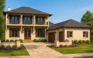 Plan  12-2669 - Hurt House |  Classical Southern - 3-Bed, 3.5-Bath, 3,207 SF