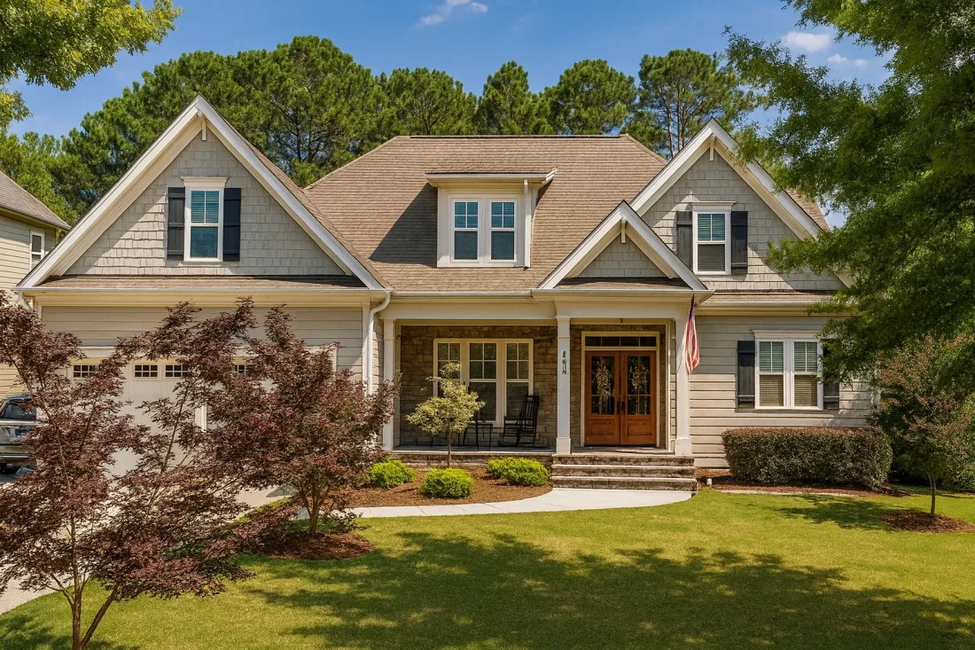 2-story Craftsman house plan with 4 bedrooms, 3 baths