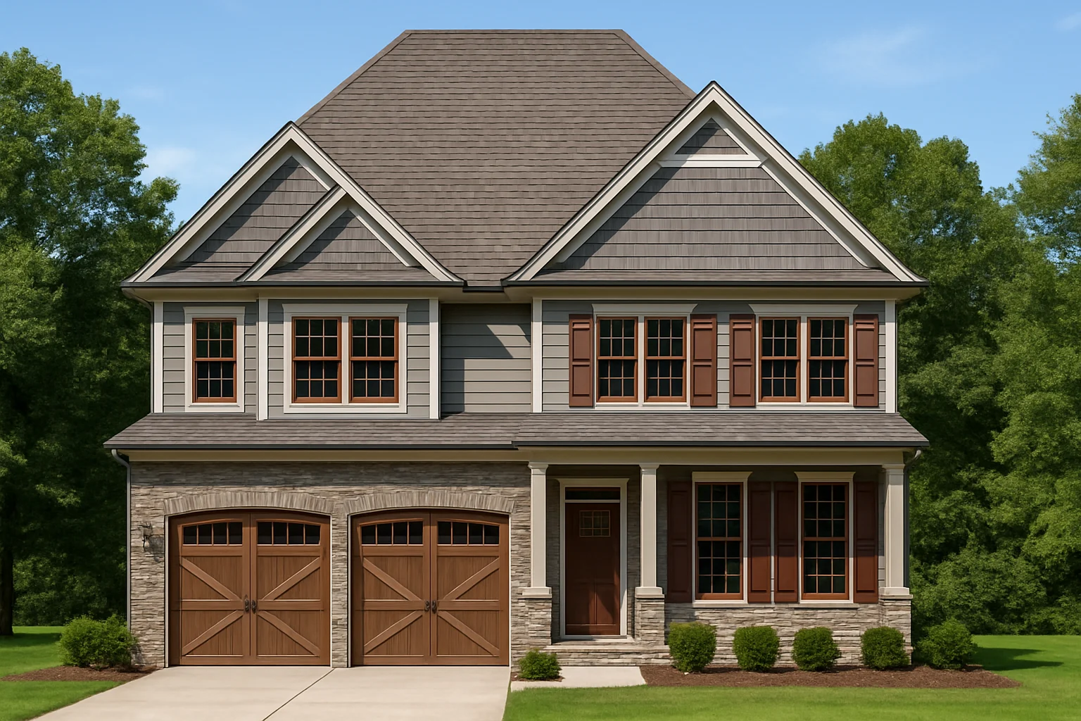 2-story traditional Colonial-style house plan with 2,789 heated sq. ft.
