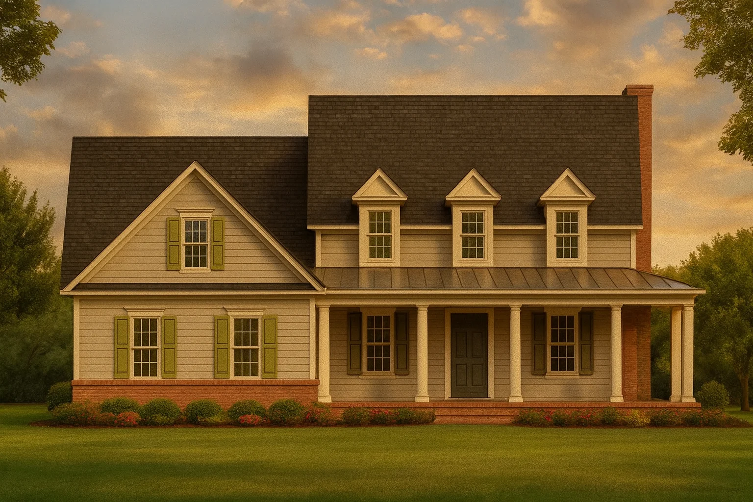 Country Farmhouse Plans 9 Colonial Farmhouse Home Plan with 2 Floors & 4 Bedrooms