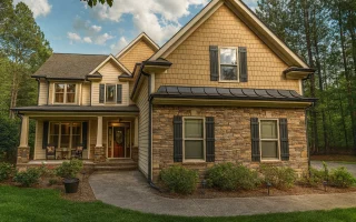 Plan  11-1080 - Auburn Oak Lodge |  New American - 4-Bed, 3-Bath, 2,950 SF