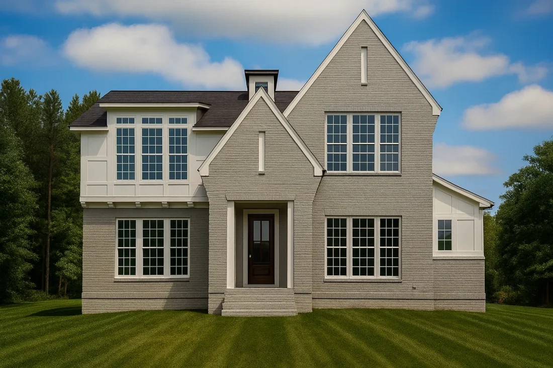 Farmhouse Home Floor Plan with 2.5 Stories and Spacious CAD Layout