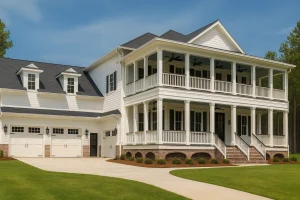 Elegant 2-Story Southern House Plan with Vaulted Ceilings & Brick Exterior