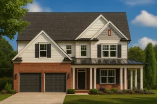 Modern 2-Story House Plan with Neo-Colonial Design and CAD Blueprint