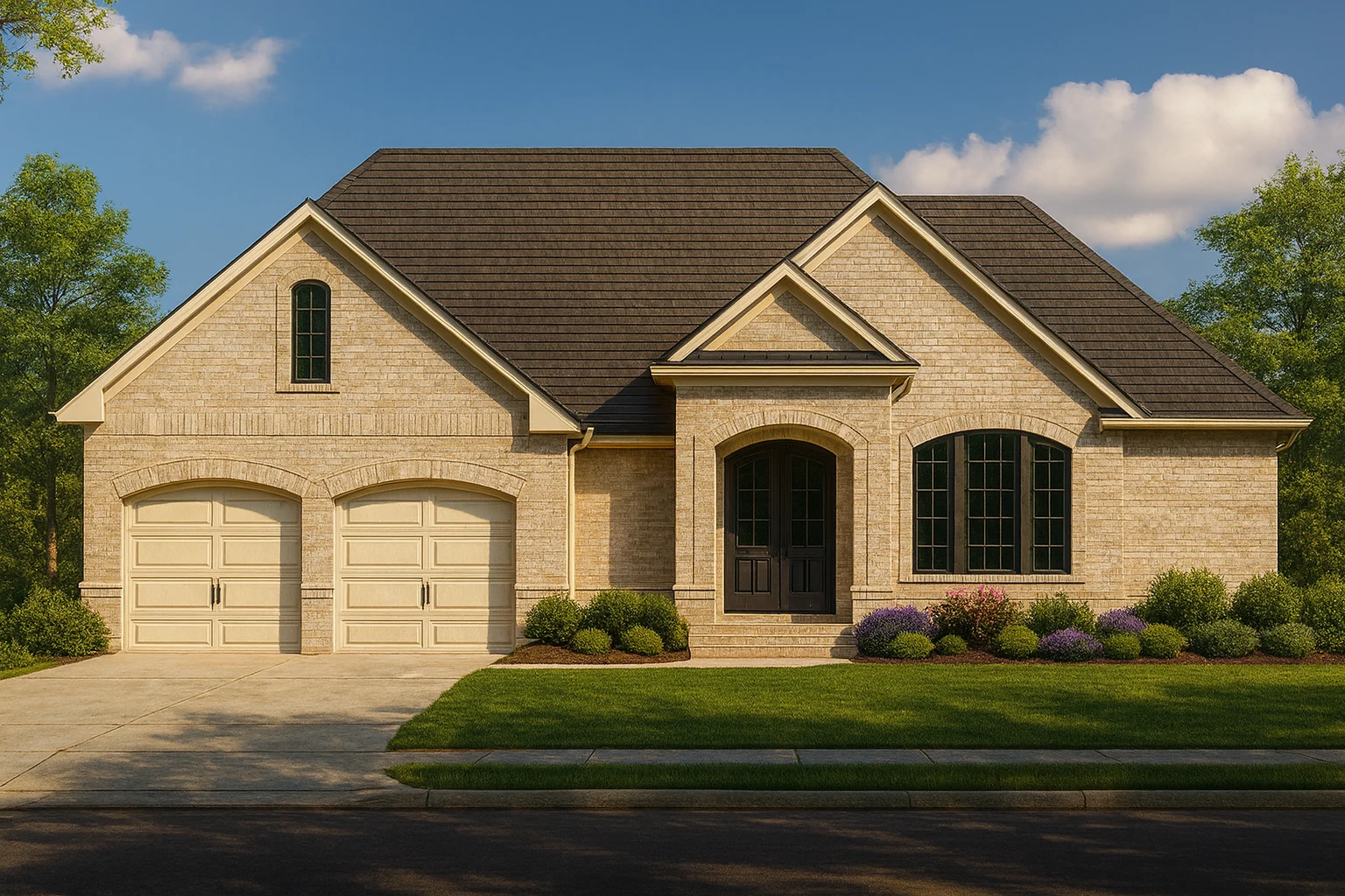 Modern Suburban Home Plan with Blueprint and CAD Designs