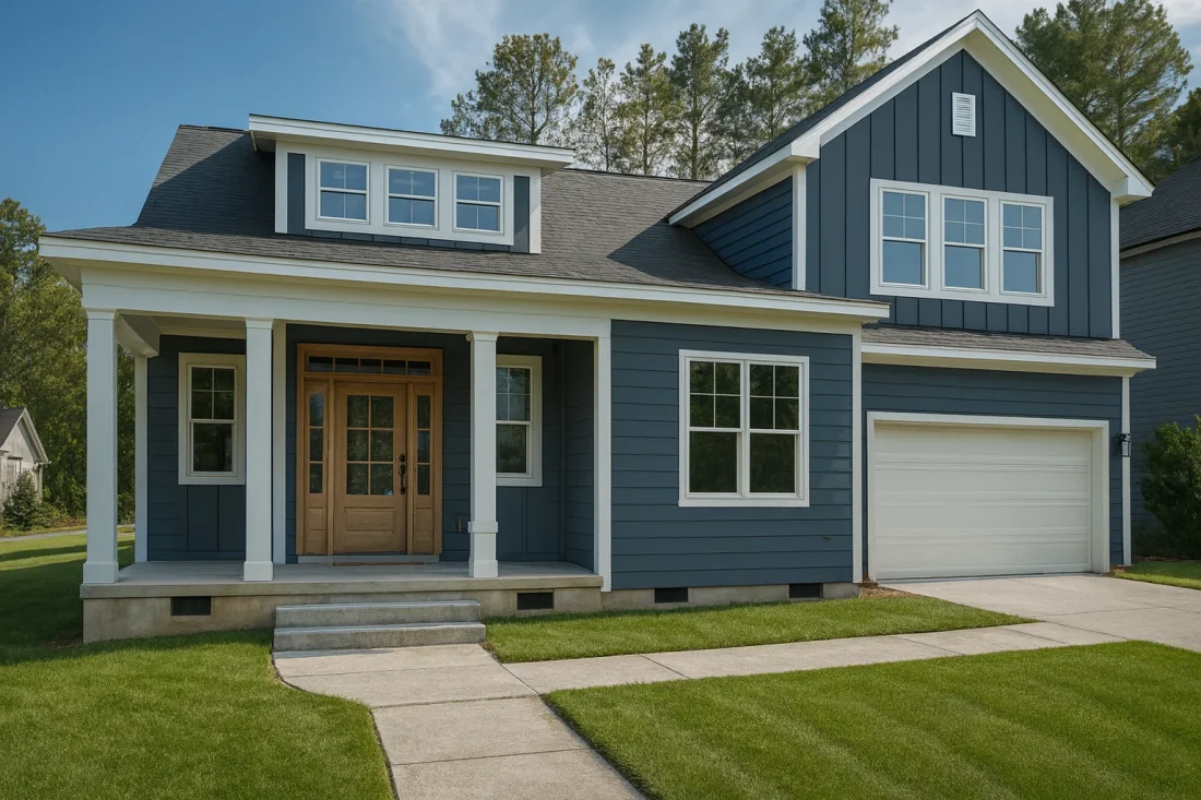 2,826 sq. ft. modern barn-style house plan with 3 bedrooms, 2.5 bathrooms