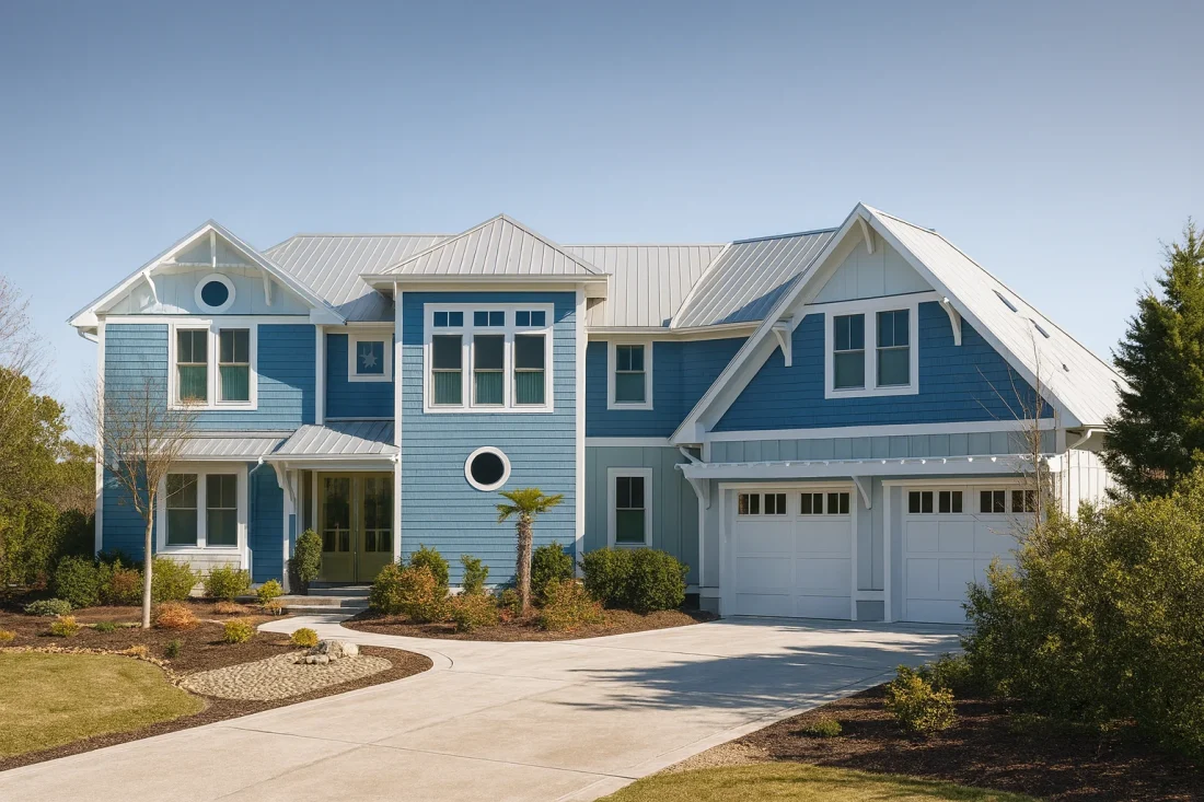 coastal home plan with 3,269 heated sq. ft., 4 bedrooms