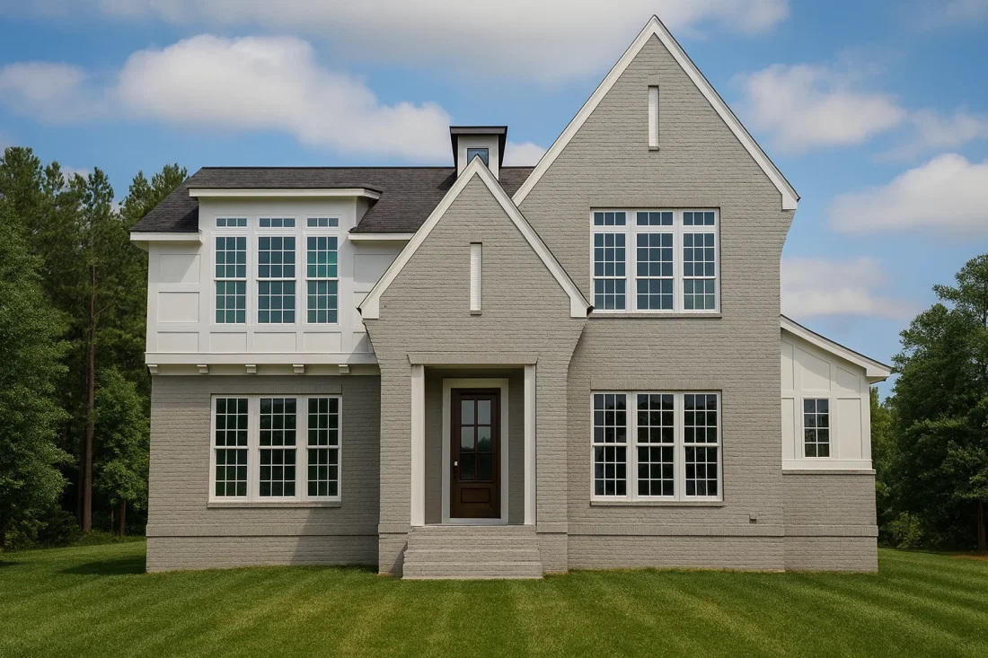 Farmhouse Home Floor Plan with 2.5 Stories and Spacious CAD Layout