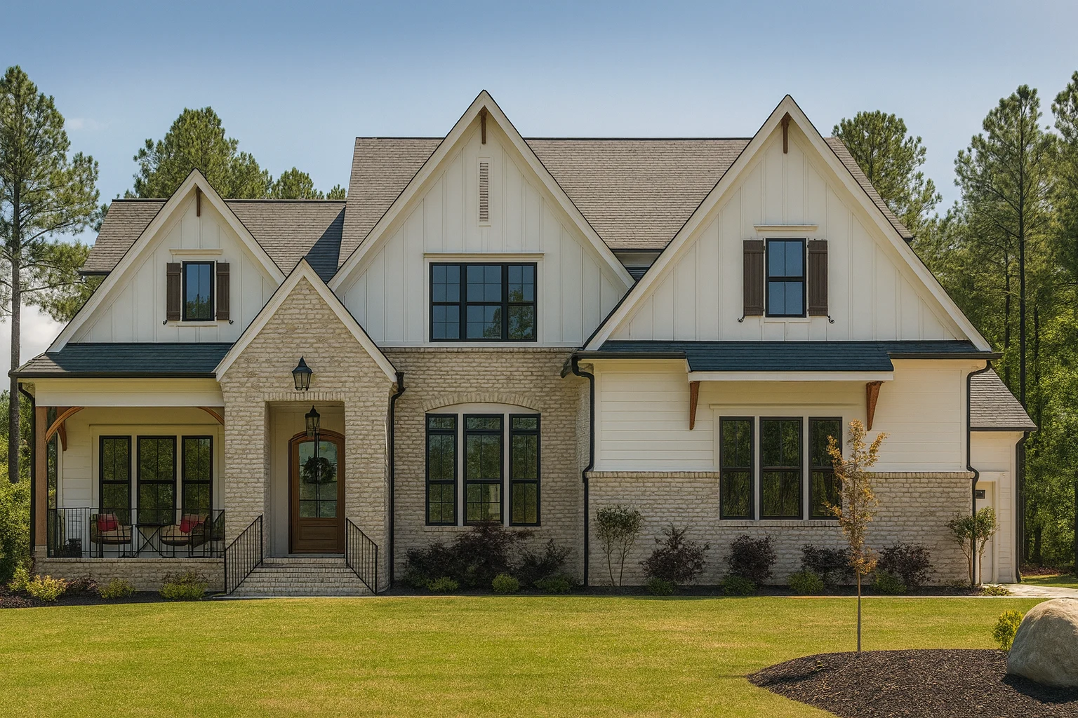 2.5-story classic home plan with 3,692 heated sq. ft., 4 bedrooms, 5 bathrooms