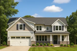 Modern Craftsman Home Plan with Detailed Floor Blueprints