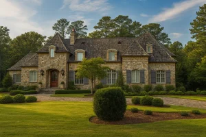 French Country house plan featuring 4,500 heated sq. ft.