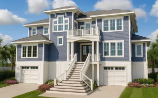 Plan  17-1967 - The Bailey House |  Coastal - 3-Bed, 4-Bath, 6,164 SF