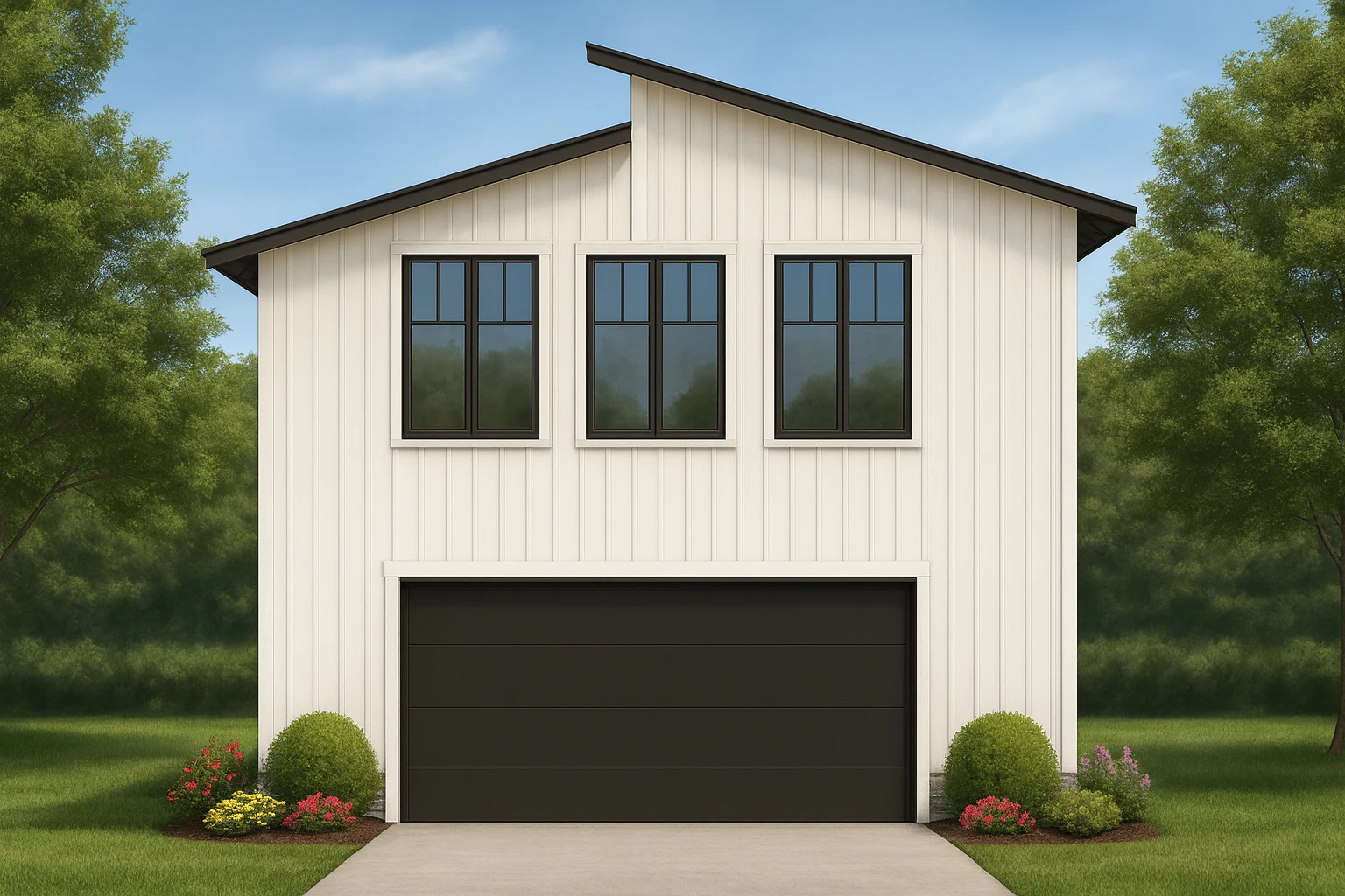 13-1358 GARAGE ADU - Modern Barn-Style House Plan with Garage and Living Space