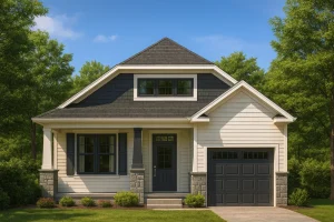 Craftsman House Plan with 1.5 Floors